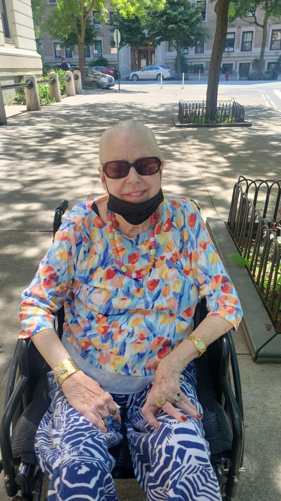Senior receiving home care assistance